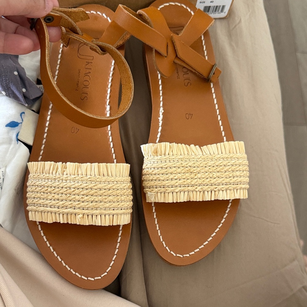 K.Jacques Atribis Raffia sandal NEW